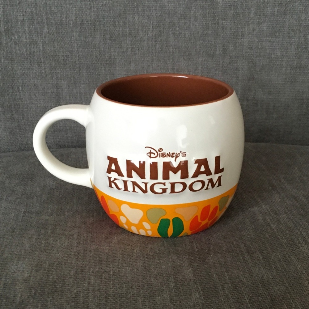 Disney Animal Kingdom Ceramic 17 oz Coffee‎ Mug Rounded Raised Mickey Silhouette